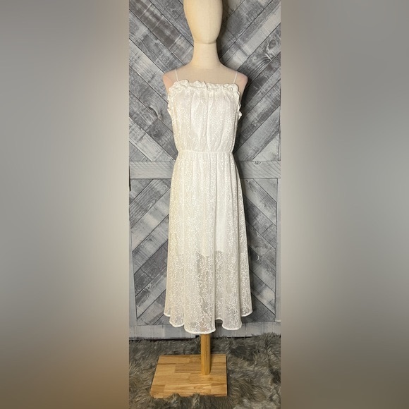 BCBGENERATION NWT MIDI DRESS OPTIC WHITE - Picture 5 of 13